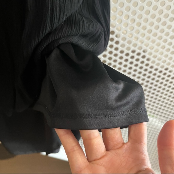 Apt 9 Vee Neck Sleeveless MIDI Dress Medium in Black with White/Good embroidery - Picture 6 of 13